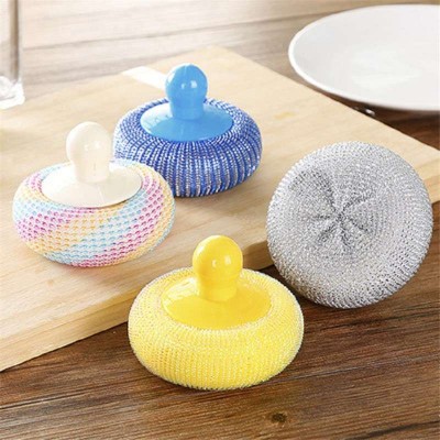 Cleaning Ball Cleaning Brush Plastic Cleaning Ball Color Nylon Wire Dishwashing Brush Non-Stick Pan Washing Brush